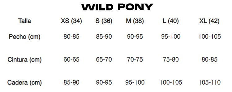 Guía de talla Wild Pony