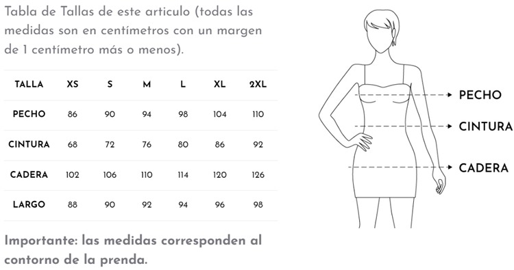 vestido laguna talla