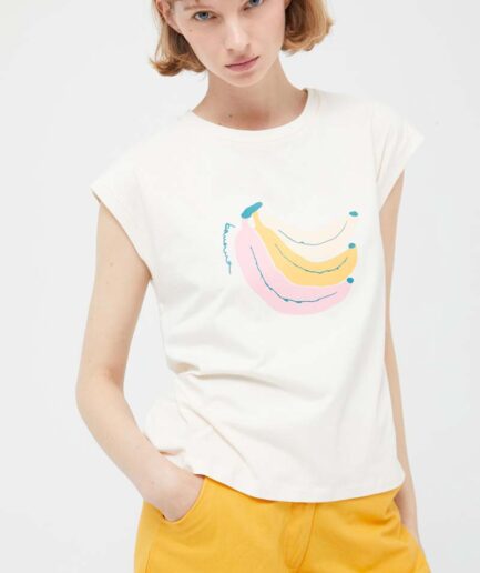 Camiseta print plátano blanca - Compañía Fantástica