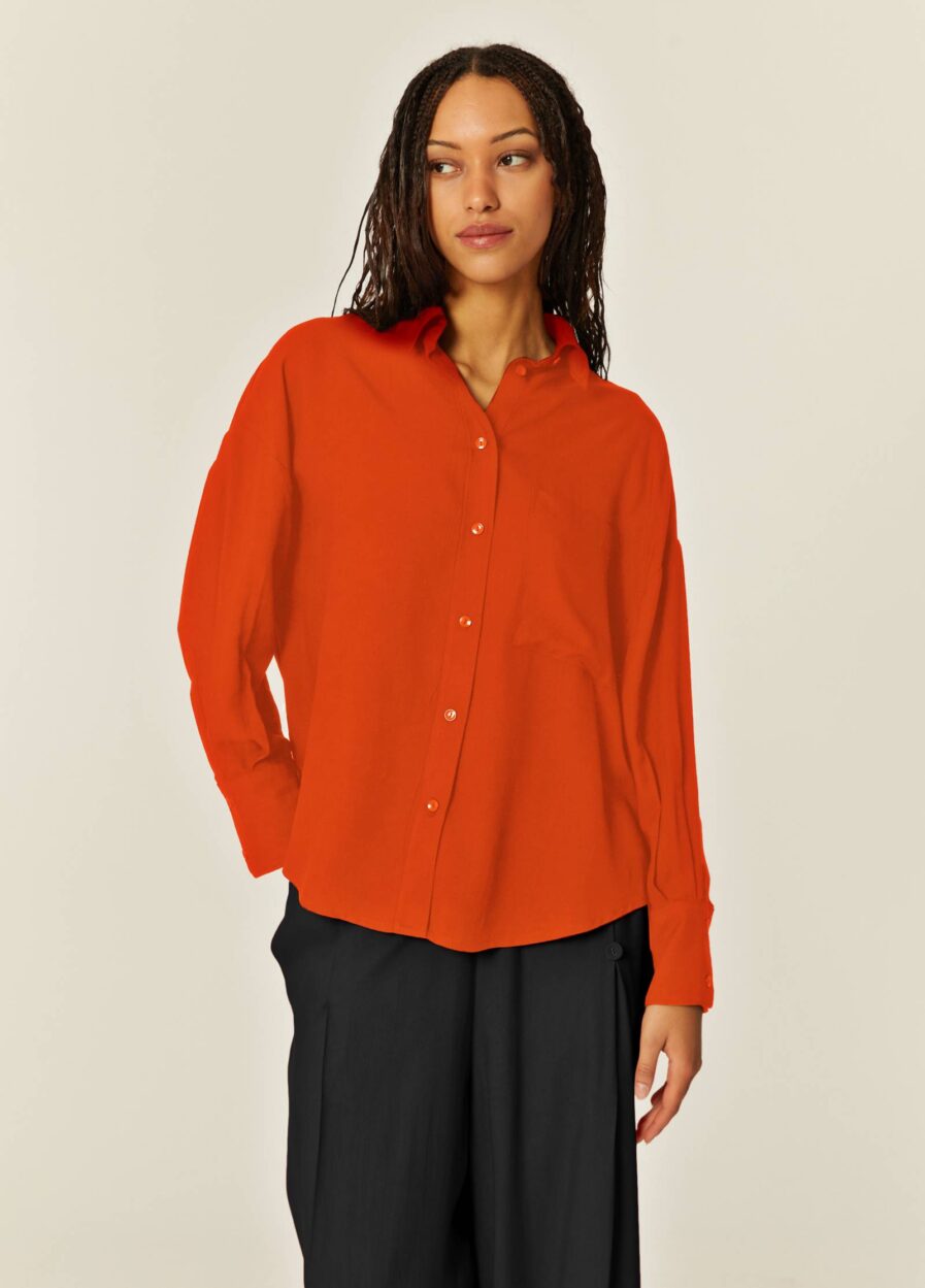 CAMISA OVERSIZE ECOVERO ROJA PEPALOVES