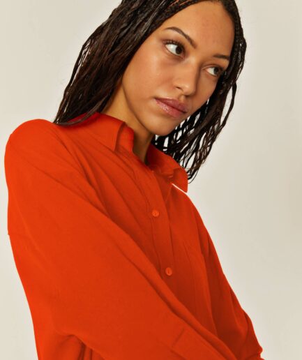 CAMISA OVERSIZE ECOVERO ROJA PEPALOVES