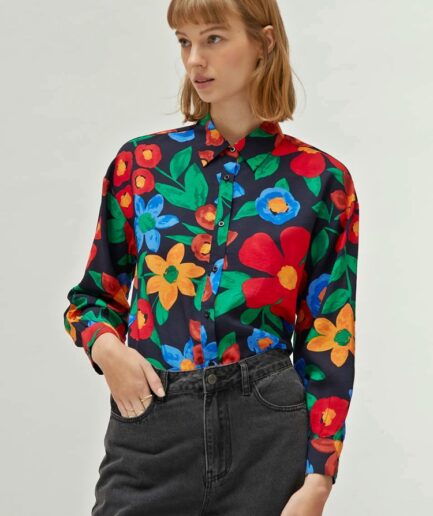 Camisa estampado floral multicolor - Compañía Fantástica