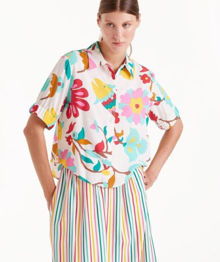 Camisa estampado floral nenúfar - Compañía Fantástica