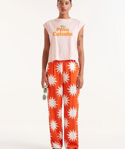 Pantalón largo estampado big sun - Compañía Fantástica