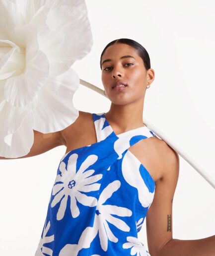 Top halter floral bluet blue - Compañía Fantástica