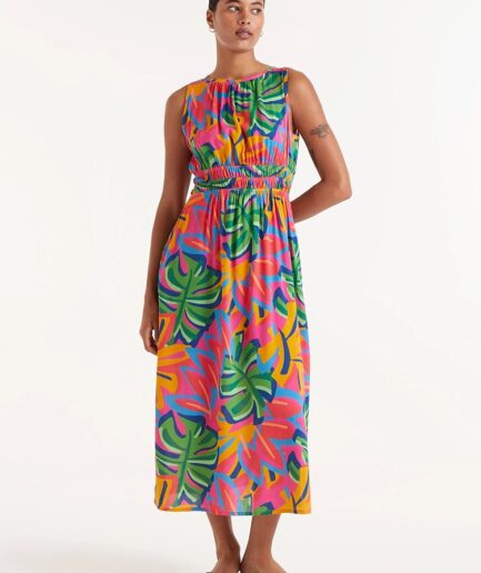 Vestido largo estampado floral samba - Compañía Fantástica