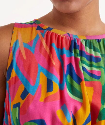 Vestido largo estampado floral samba - Compañía Fantástica