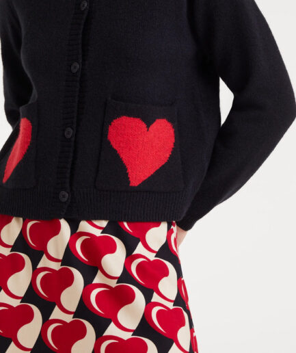 Cárdigan jacquard con estampado Heart Attack Small