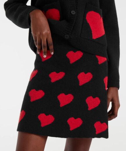 Falda corta jacquard con estampado Heart Attack Small