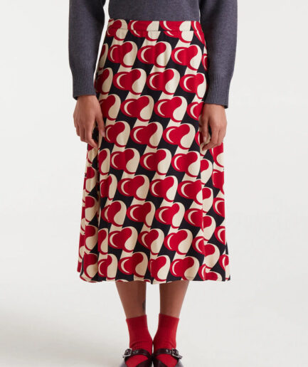 Falda midi con estampado Heart Attack - Compañía Fantástica