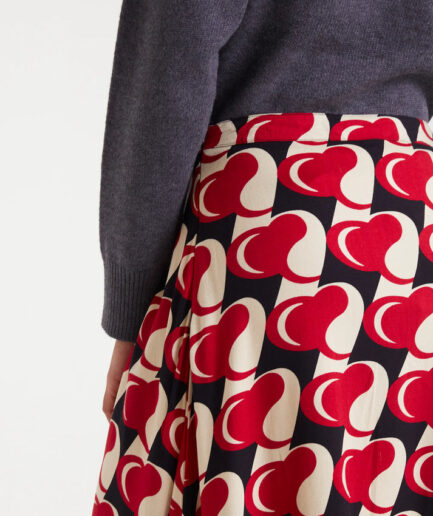 Falda midi con estampado Heart Attack - Compañía Fantástica