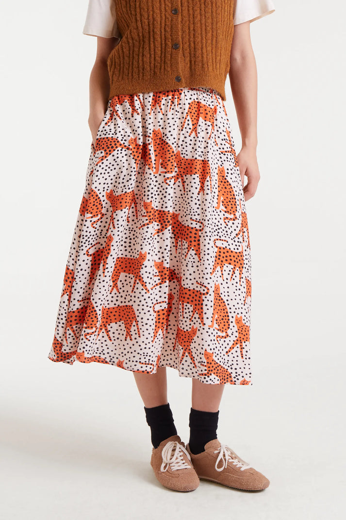 Falda midi con estampado Tano - Compañía Fantástica (1) Falda midi con estampado Tano - Compañía Fantástica