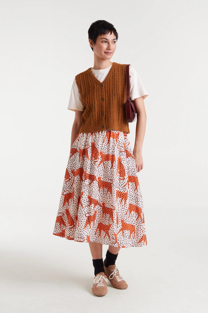 Falda midi con estampado Tano - Compañía Fantástica Falda midi con estampado Tano - Compañía Fantástica