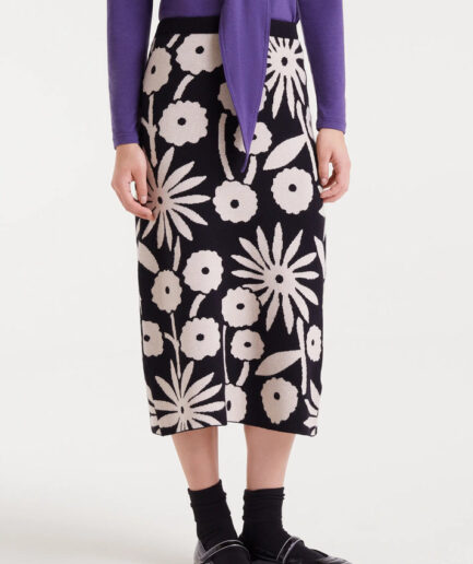 Falda midi jacquard con estampado tofu - Compañía Fantástica