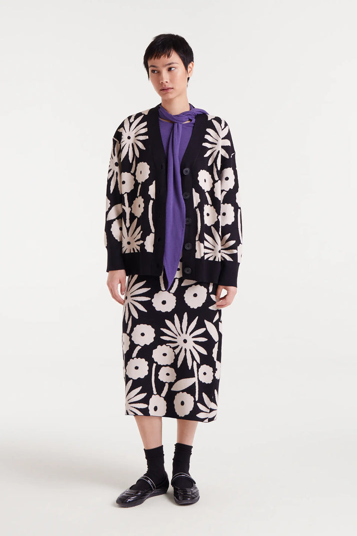 Falda midi jacquard con estampado tofu - Compañía Fantástica (3) Falda midi jacquard con estampado tofu - Compañía Fantástica