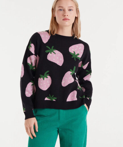 Jersey de punto jacquard con estampado Morango - Compañía Fantástica