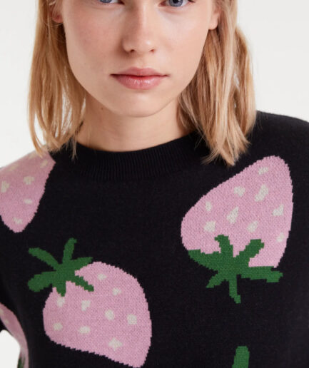 Jersey de punto jacquard con estampado Morango - Compañía Fantástica