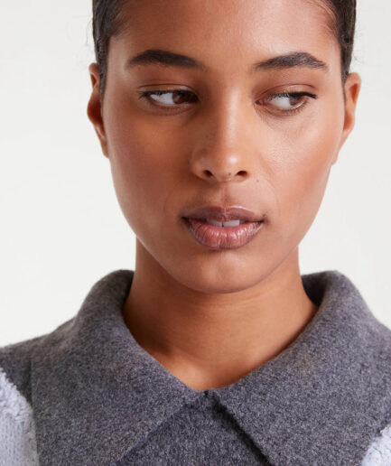 Jersey jacquard punto rombo gris y azul - Compañía Fantástica