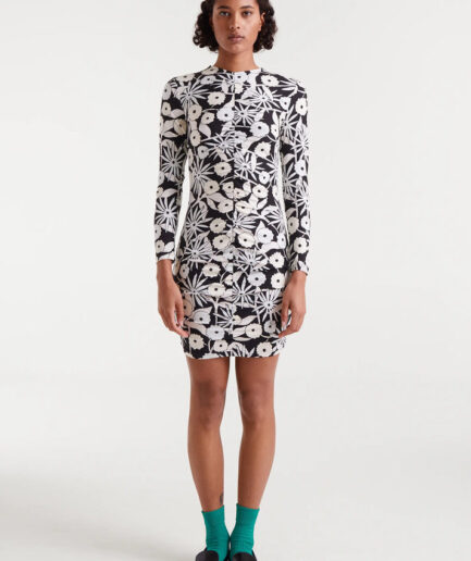 Vestido corto con estampado tofu - Compañía Fantástica