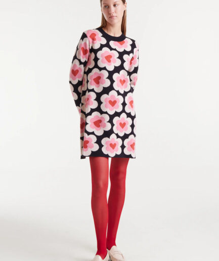Vestido corto de punto jacquard con estampado SweetHeart - Compañía Fantástica