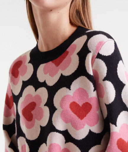 Vestido corto de punto jacquard con estampado SweetHeart - Compañía Fantástica