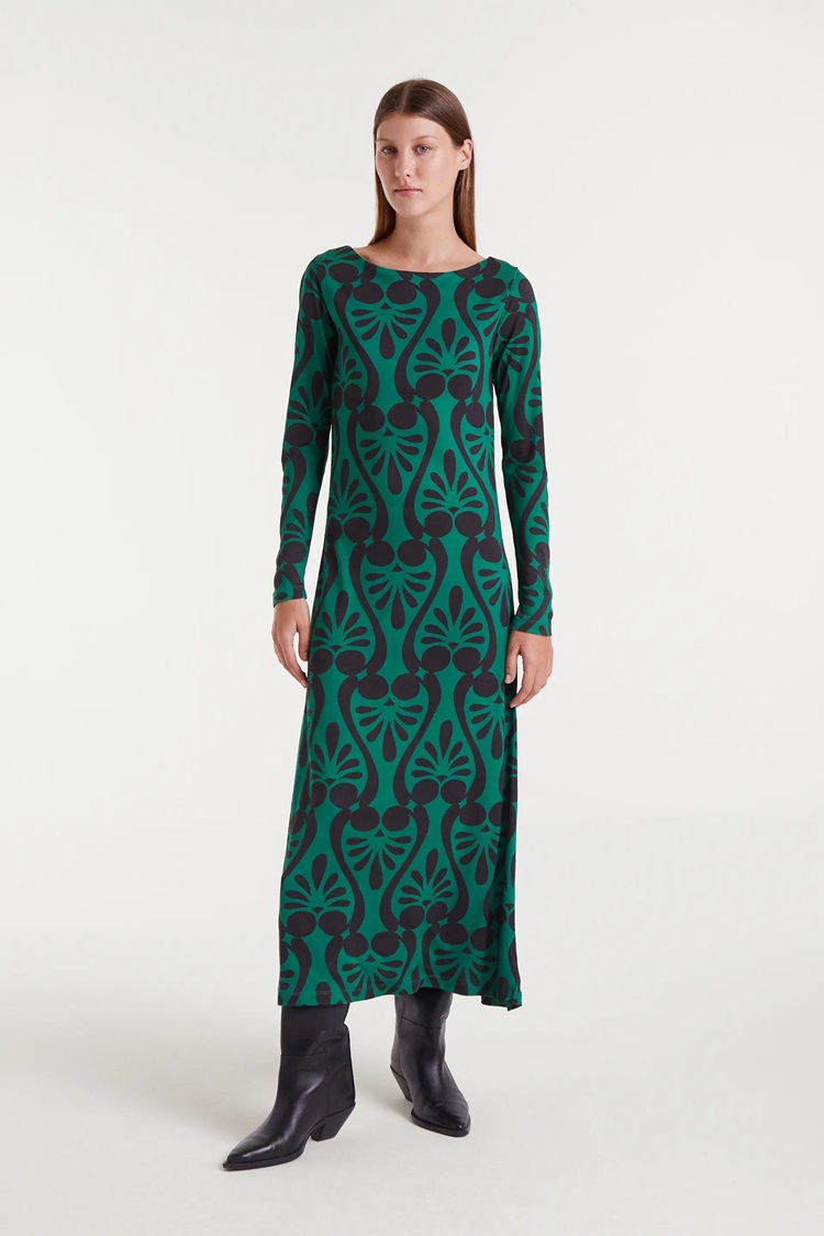 Vestido largo con estampado baroque - Compañía Fantástica Vestido largo con estampado baroque - Compañía Fantástica