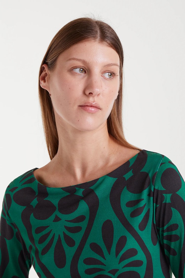 Vestido largo con estampado baroque - Compañía Fantástica - (2) Vestido largo con estampado baroque - Compañía Fantástica