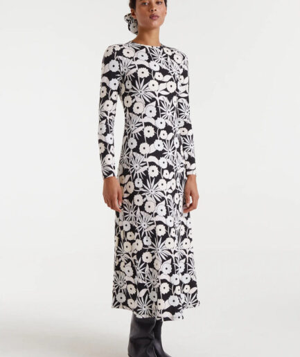 Vestido largo con estampado tofu - Compañía Fantástica