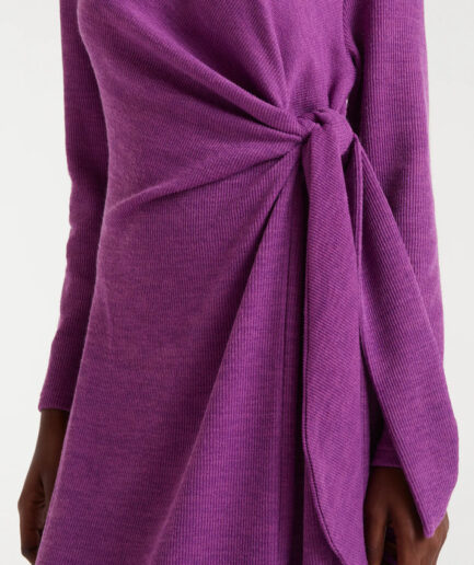 Vestido largo punto canalé magenta - Compañía Fantástica