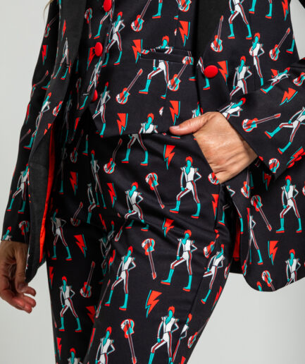 Chaleco sastre de estampado de bowie y rayos - Lolina