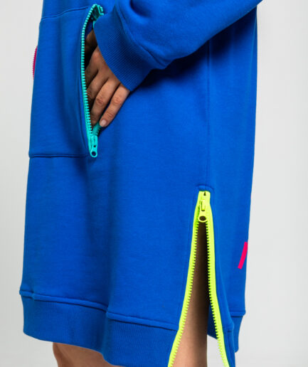 Vestido sudadera cremalleras de garabatos de robots multicolor - Lolina