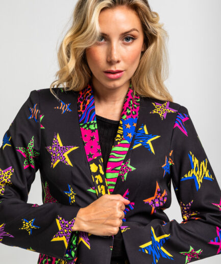 Americana smoking de estampado de estrellas con animal print - Lolina