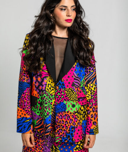 Blazer piezas de estampado variado de animal print - Lolina