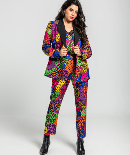 Blazer piezas de estampado variado de animal print - Lolina