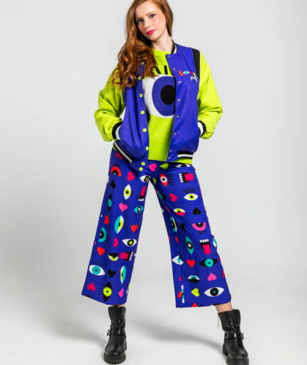 Bomber reversible de ojos, corazones y bocas - Lolina