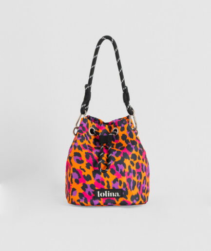 Bolso tipo saco de estampado animal verde - Lolina
