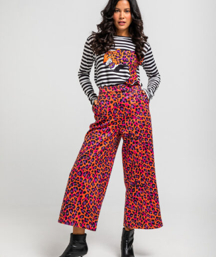 Camiseta Sencilla de estampado animal naranja, I'm Felina - Lolina