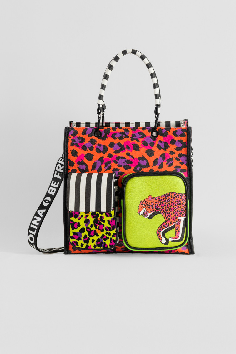 shopper-classic-de-estampado-animal-naranja-i-m-felina