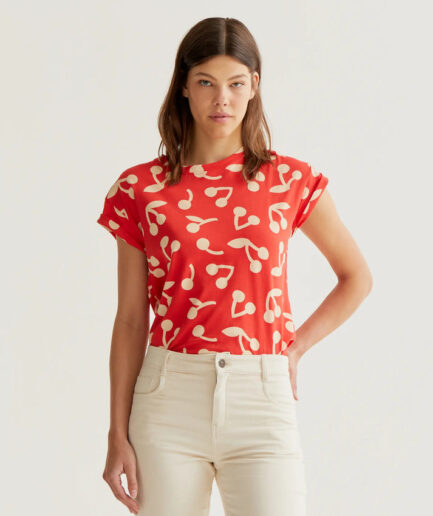 Camiseta con estampado Red Guinda - Compañía Fantástica