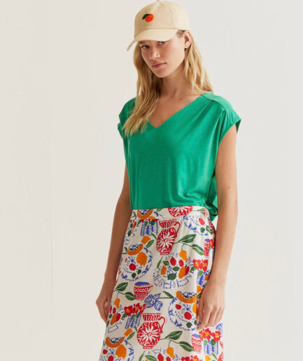 Camiseta verde manga sisa - Compañía Fantástica