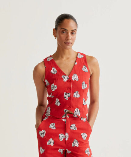 Chaleco con estampado Harmony Red - Compañía Fantástica