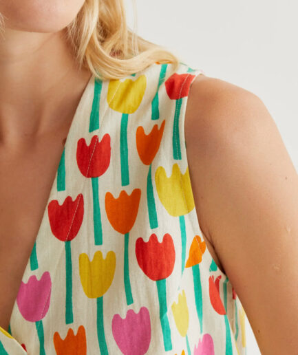 Chaleco con estampado tulipa - Compañía Fantástica