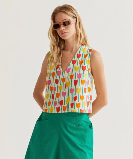 Chaleco con estampado tulipa - Compañía Fantástica