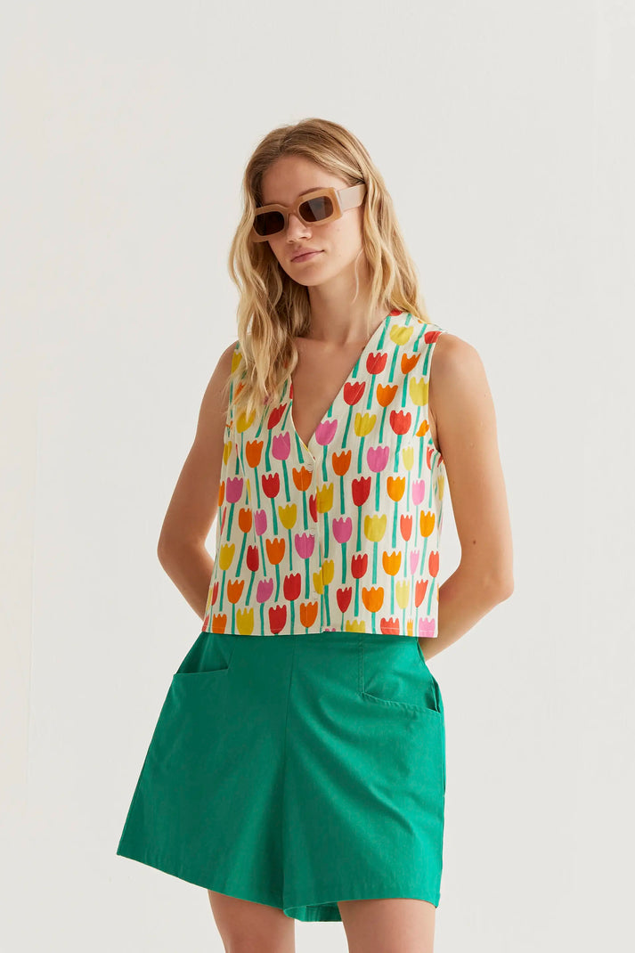Chaleco con estampado tulipa - Compañía Fantástica Chaleco con estampado tulipa - Compañía Fantástica