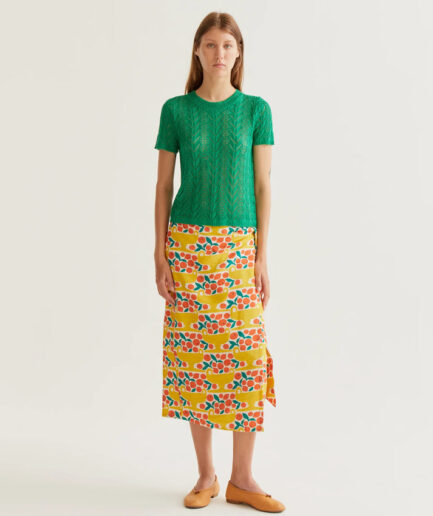 Falda midi con estampado citrus - Compañía Fantástica