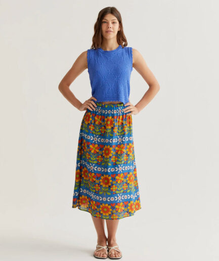 Falda midi con estampado garden - Compañía Fantástica