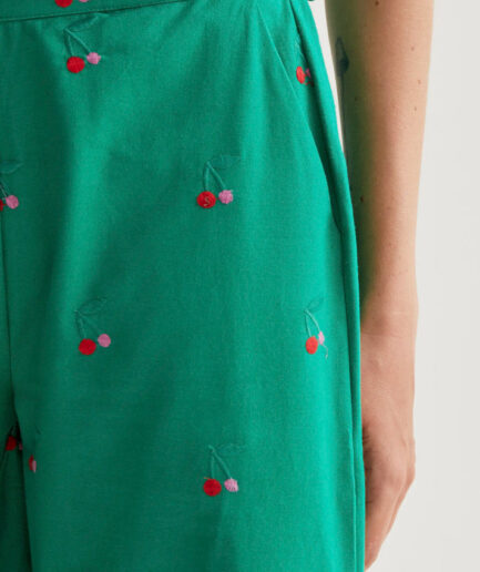 Pantalón con estampado Green Cherries - Compañía Fantástica