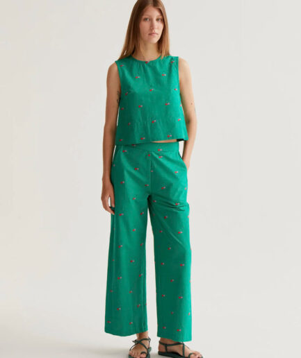 Pantalón con estampado Green Cherries - Compañía Fantástica