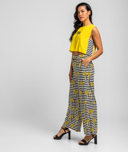 Top amarillo con palmera La Faraona - Lolina