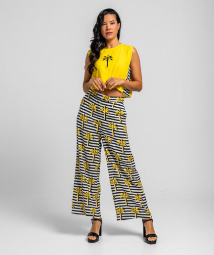 Top amarillo con palmera La Faraona - Lolina
